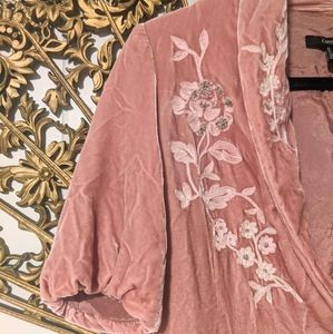 Karen Kane embroidered velvet blazer